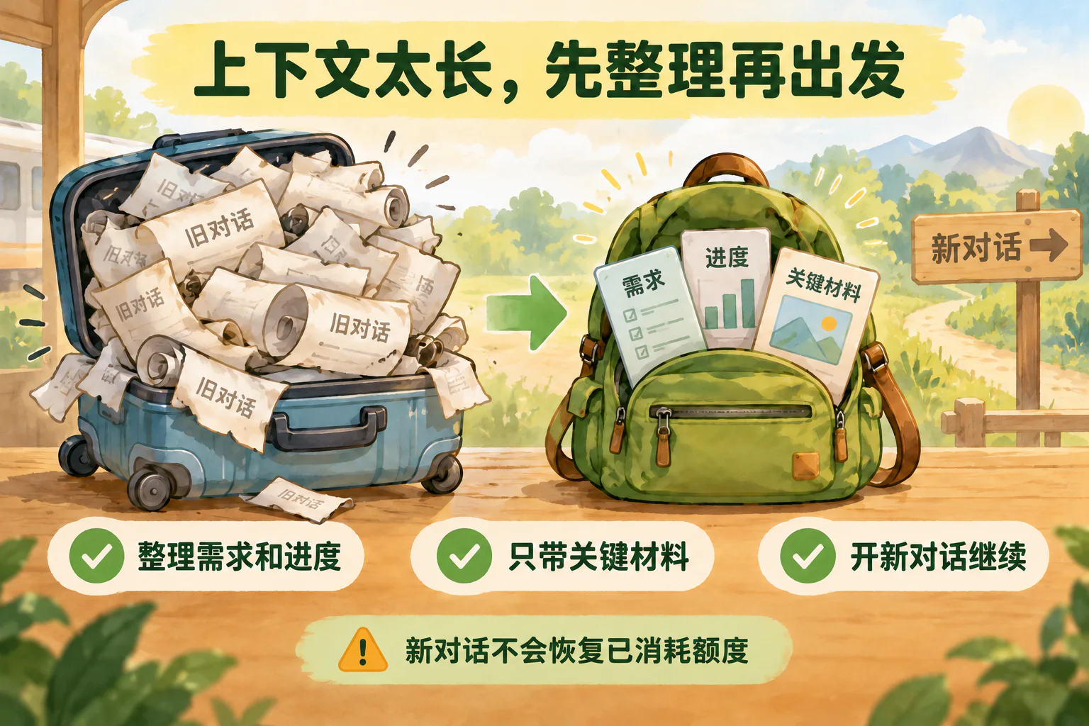 上下文太长，先整理再出发