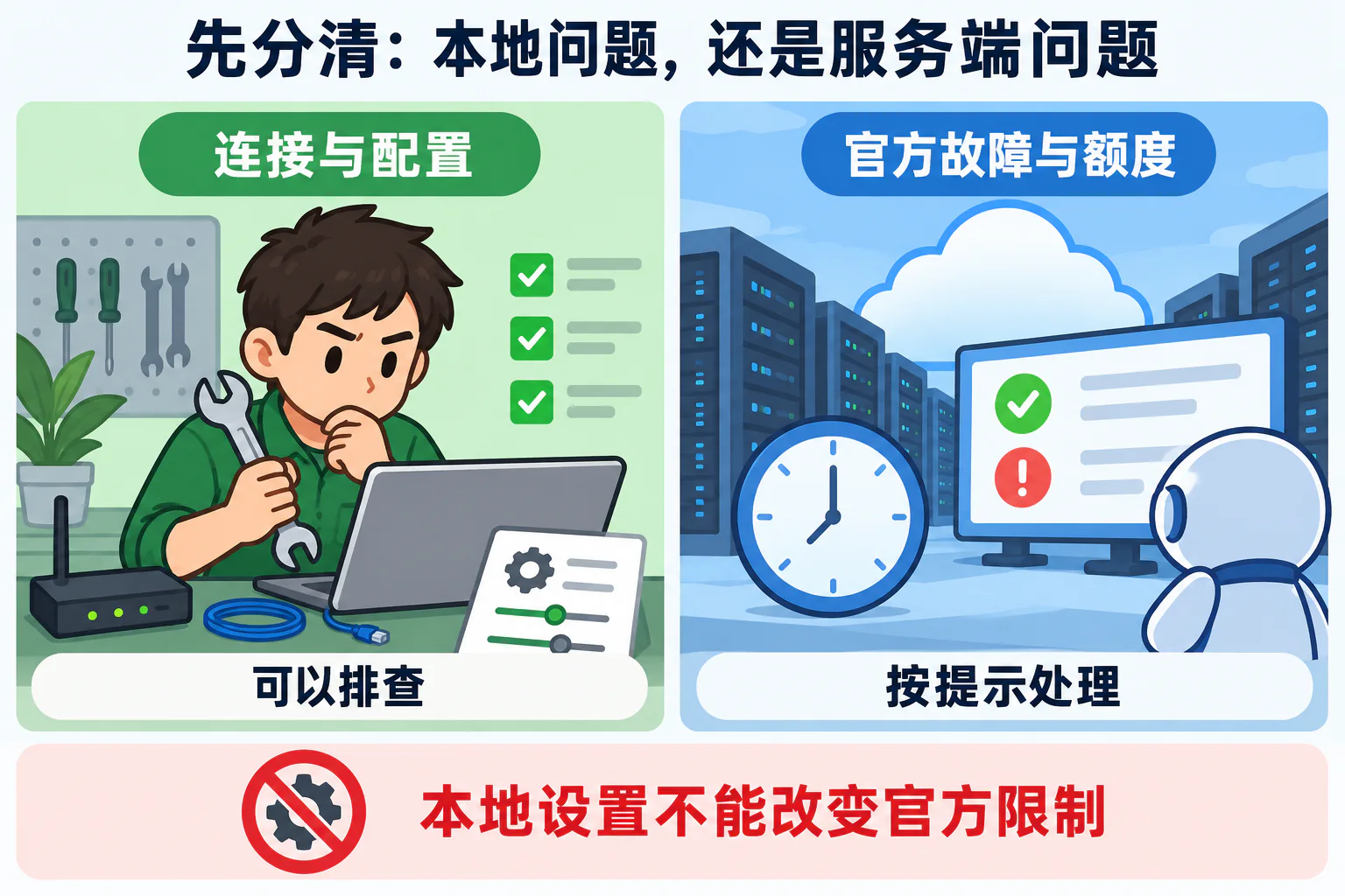 先分清：本地问题，还是服务端问题
